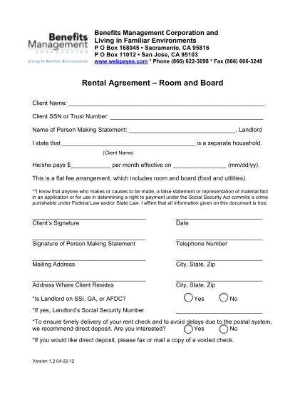 12 Room Rental Agreement California Free To Edit Download Print 