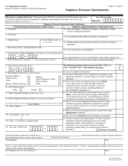 129162784-fillable-us-department-of-alcohol-tobacco-firearms-employee-possessor-questionnaire-form-atf