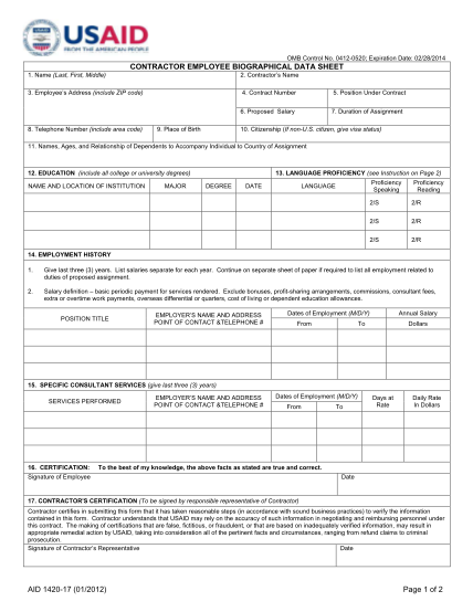 129163298-fillable-usaid-form-1420-contractor-employee-biograghical-data-sheet