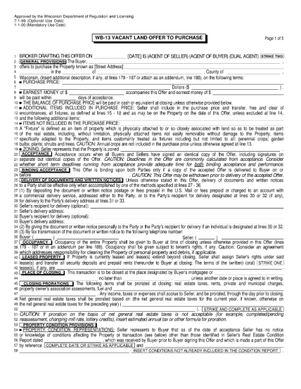 129167144-fillable-wisconsin-wb-13-vacant-land-offer-to-purchase-form