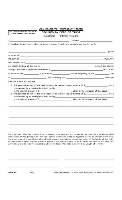 25 Promissory Note Secured By Deed Of Trust California Free To Edit 