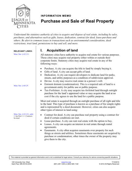 129405916-purchase-and-sale-of-real-property-league-of-minnesota-cities-lmc