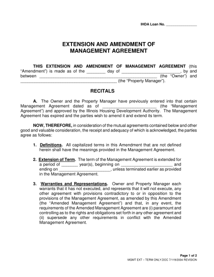 129408988-extension-and-amendment-of-management-agreement-the-illinois-ihda