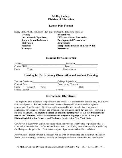 129430694-fillable-molloy-college-lesson-plan-template-form