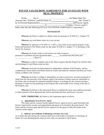 129481136-estate-tax-escrow-agreement-real-property-1doc-judicial-council-forms-maine
