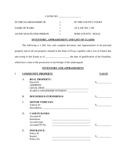 129486351-fillable-inventory-form-for-probate-tarrant-county-tx