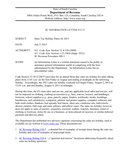129521600-sc-information-letter-13-13-the-south-carolina-department-of-sctax