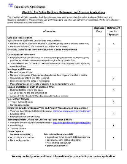 129528374-fillable-checklist-for-online-medicare-retirement-and-spouses-applications-form-ssa
