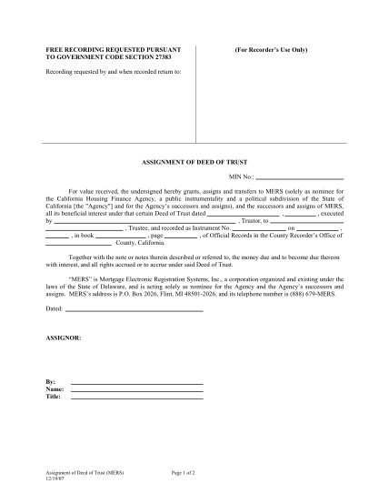 assignment of deed of trust form california
