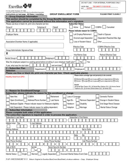 129542375-subscriber-enrollment-forms-excellus-bluecross-blueshield