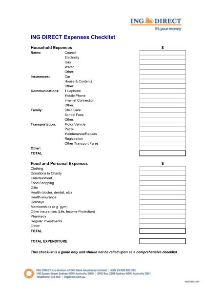 129544621-ing-direct-expenses-checklist