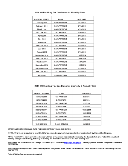 129577344-2014-withholding-tax-due-dates-for-monthly-filers-payroll-period-form-due-date-january-2014-ga-vpayment-2172014-february-2014-ga-vpayment-3172014-march-2014-ga-vpayment-4152014-1st-qtr-2014-g-7-return-4302014-april-2014