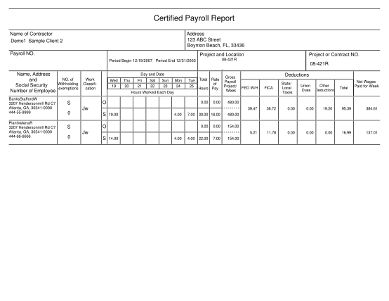 18 Sample Certified Payroll Report Free To Edit Download Print 