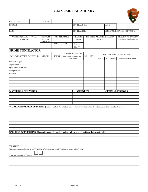 Daily Activity Report Template