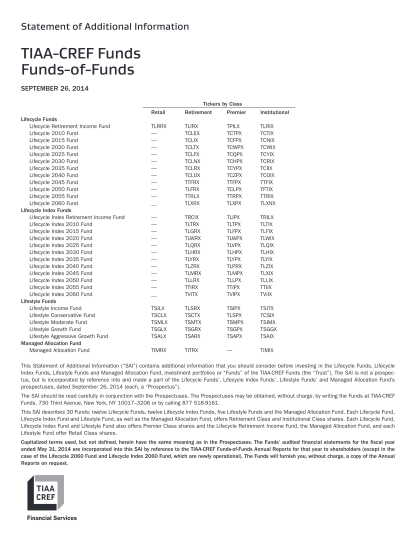 12962596-tiaa-cref-fund-of-funds-managed-allocation-lifecycle-funds-lifecycle-index-funds-lifestyle-funds-statement-of-additional-information-september-26-2014-tiaa-cref-fund-of-funds-managed-allocation-lifecycle-funds-lifecycle-index-funds