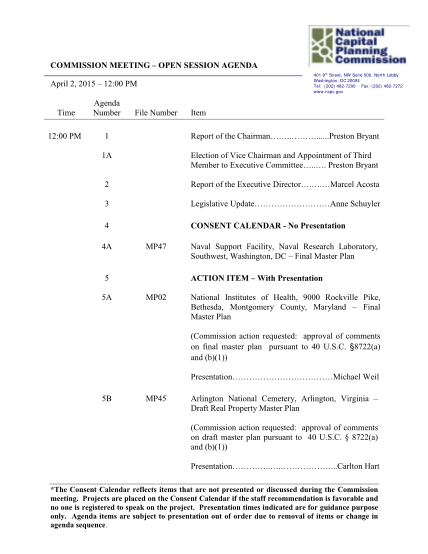 129668300-agenda-template-commission-meeting-ncpc