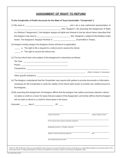 assignment of rights form