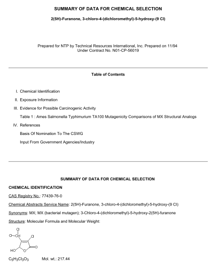 129690060-executive-summary-mx-table-of-contents-ntp-niehs-nih