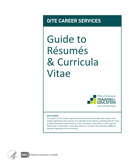 129702705-oite-career-services-guide-to-resumes-ampampampampamp-curricula-vitae-training-nih
