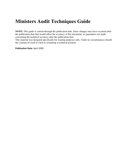 129876038-ministers-audit-techniques-guide-irs-irs