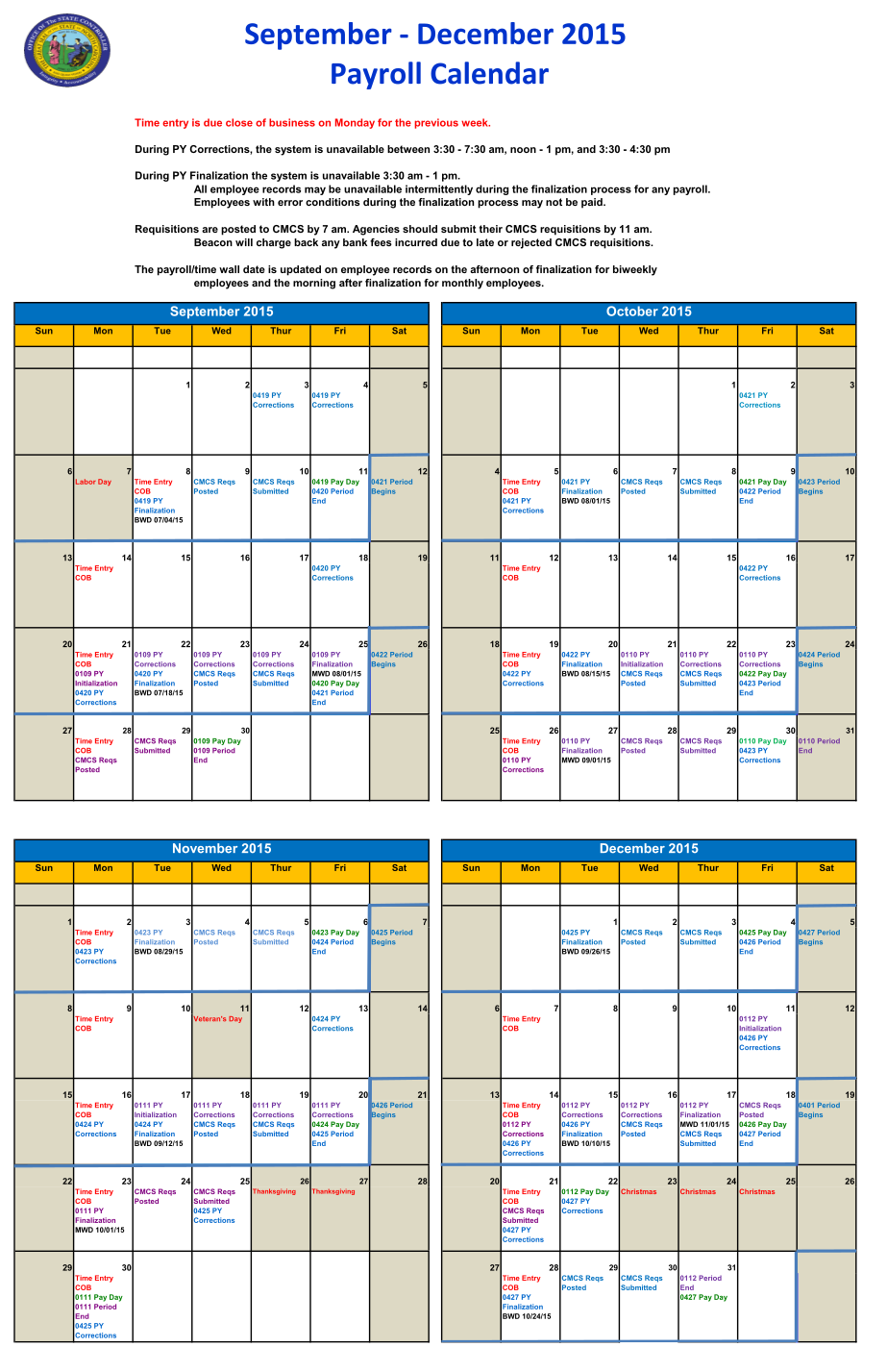 129877766-september-december-2015-payroll-calendar-osc-nc