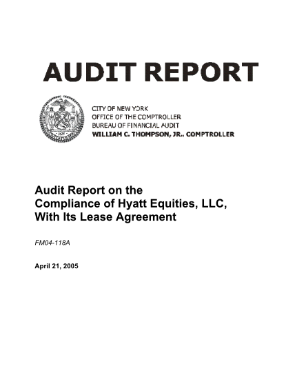 129901757-audit-report-on-the-compliance-of-hyatt-equities-llc-with-its-comptroller-nyc