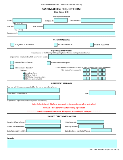 12995010-hro-form-106-nfc-reporting-center-access-request-form-pdf-aphis-usda