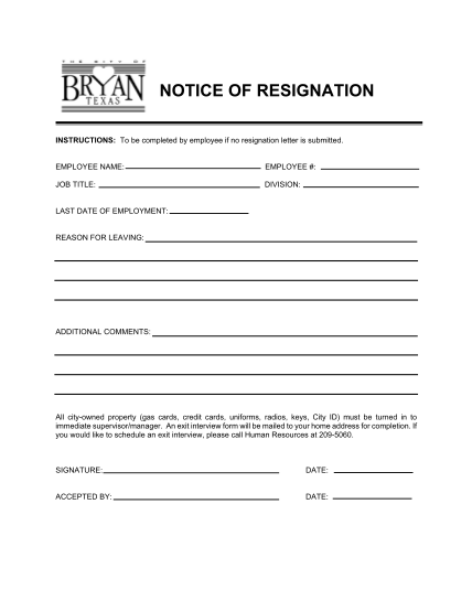 130030049-notice-of-resignation-city-of-bryan-texas