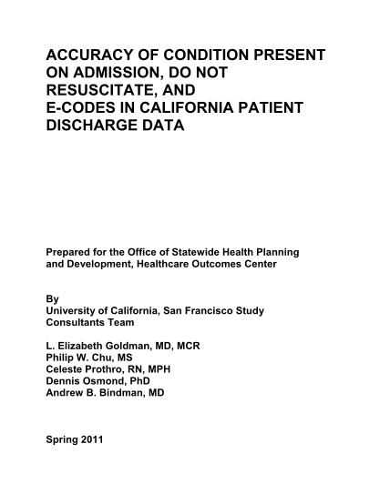 130057920-accuracy-of-condition-present-on-admission-do-not-resuscitate-and-e-codes-in-california-patient-discharge-data-oshpd-ca