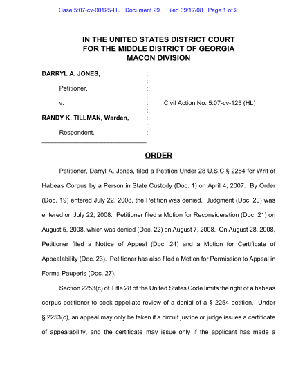 130068539-case-507cv00125hl-document-29-filed-091708-page-1-of-2-in-the-united-states-district-court-for-the-middle-district-of-georgia-macon-division-darryl-a-gpo