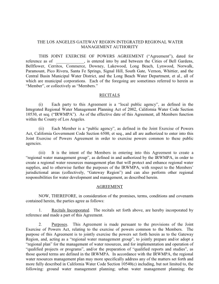130081982-the-los-angeles-gateway-region-integrated-regional-water-management-authority-this-joint-exercise-of-powers-agreement-agreement-dated-for-reference-as-of-is-entered-into-by-and-between-the-cities-of-bell-gardens-bellflower-cerritos