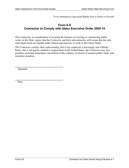 130087096-idaho-department-of-environmental-quality-clean-water-state-revolving-fund-to-be-submitted-by-successful-bidder-prior-to-notice-to-proceed-form-6s-contractor-to-comply-with-idaho-executive-order-200910-the-contractor-in-consideration