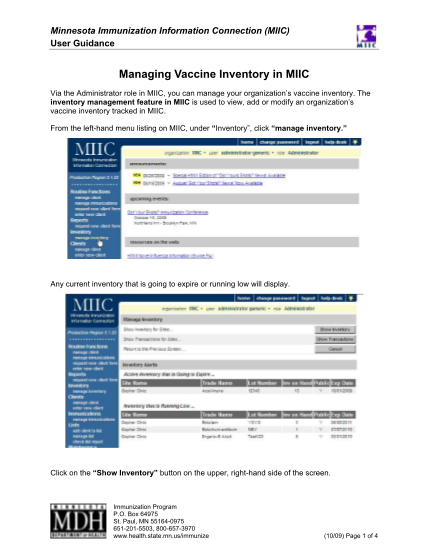 130121283-managing-vaccine-inventory-in-miic-minnesota-dept-of-health-user-guidance-on-managing-vaccine-inventory-in-the-minnesota-immunization-information-connection-miic-immunization-registry-health-minnesota