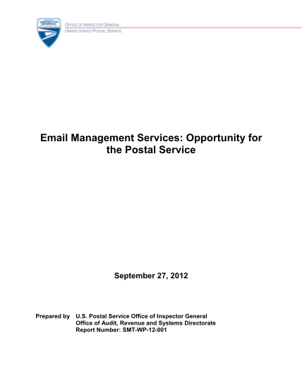 130133229-email-management-services-opportunity-for-the-postal-service-september-27-2012-prepared-by-u-uspsoig