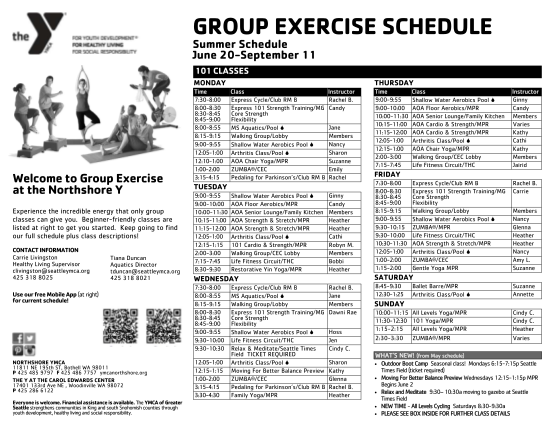130151213-group-exercise-schedule-summer-schedule-june-20september-11-101-classes-monday-welcome-to-group-exercise-at-the-northshore-y-experience-the-incredible-energy-that-only-group-classes-can-give-you-seattleymca