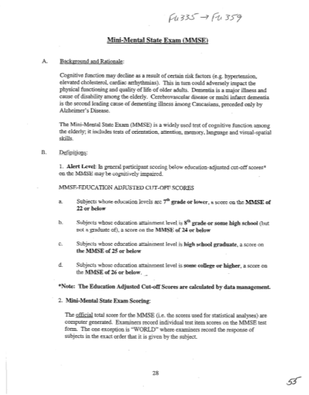 Mini Mental Status Exam Form Page Free To Edit Download Print