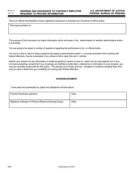 13016545-form-bp-a733012-warning-and-assuarance-to-contract-employee-required-to-provide-information-bop