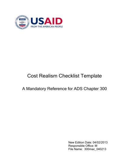 130178815-cost-realism-checklist-template-usaid