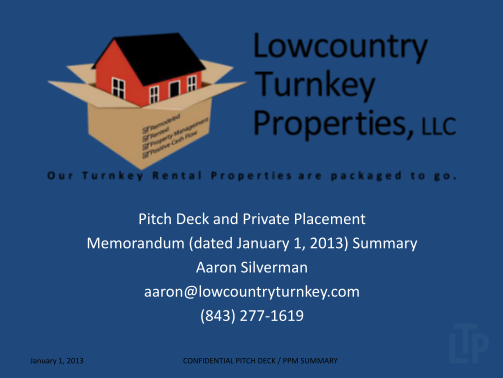 130215034-pitch-deck-and-private-placement-memorandum-lowcountry