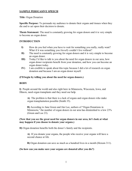 57 3 minute persuasive speech examples page 4 - Free to Edit, Download ...
