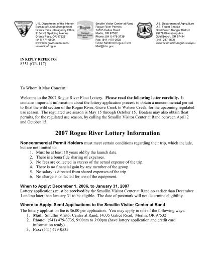13040555-lottery_letter_-and_application-_07-2007-rogue-river-lottery-information-lottery-letter-various-fillable-forms