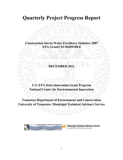13188255-tennessee-construction-storm-water-excellence-initiative-2007-quarterly-report-october-2011-cover-letter-state-innovation-grant-epa