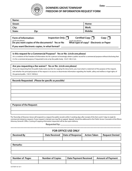 1320966-foi-freedom-of-information-request-form--downers-grove-township-various-fillable-forms
