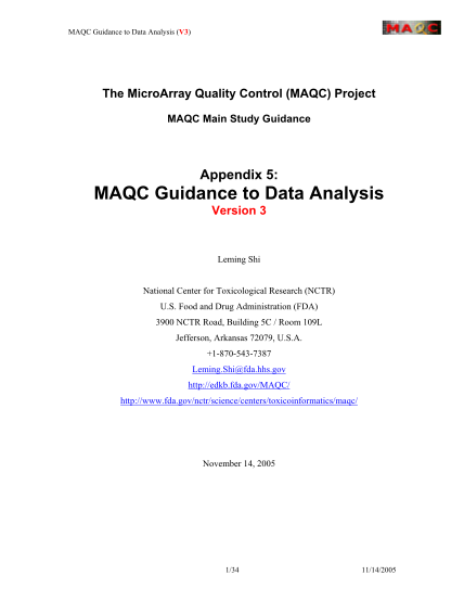 13294302-maqc-data-analysis-guidance-document-food-and-drug-fda