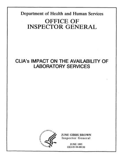 13404912-clias-impact-on-the-availability-of-laboratory-services-oei-05-95-00130-695-report-oig-hhs