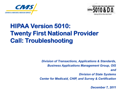13405967-hipaa-version-5010-centers-for-medicare-amp-medicaid-services-cms-hhs