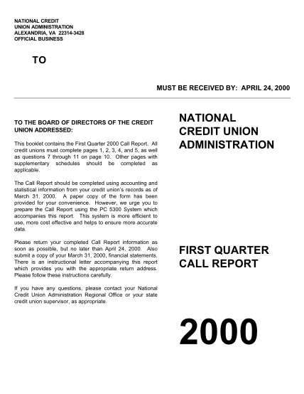 13511956-2000-march-call-report-forms-ncua-ncua
