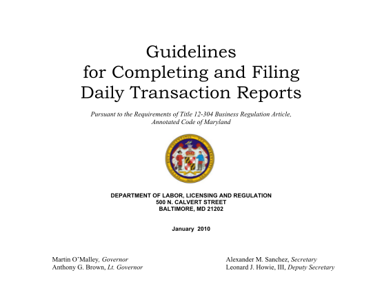 135858-pmgoodstandards-manual-guidelines-for-completing-and-filing-daily-transaction-reports-state-maryland-dllr-maryland