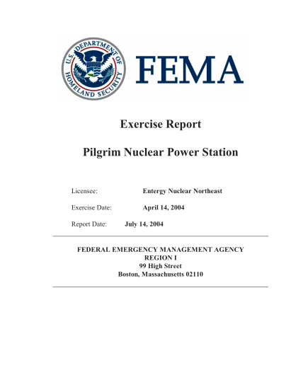 13620187-fema-exercise-report-pilgrim-nuclear-power-station-nrc-pbadupws-nrc