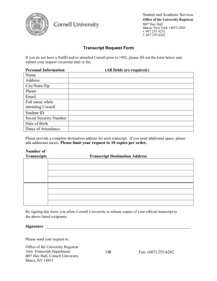 1365582-fillable-cornell-transcript-request-form-transcript-cornell